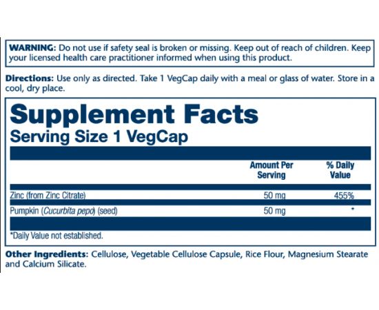 Придбати Zinc Citrate 50mg - 60 vcaps, image , зображення 2, характеристики, відгуки