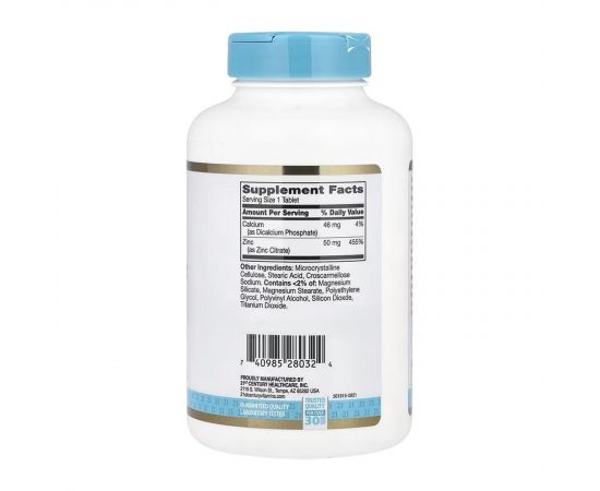 Придбати Zinc Citrate 50 mg - 360 tabs, image , зображення 2, характеристики, відгуки