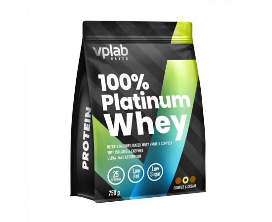 Придбати 100% Platinum Whey - 750g Cookies Cream, image , характеристики, відгуки