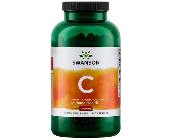 Купить Витамин С с шиповником Vitamin C with Rose Hips 1000 mg - 250 caps - Swanson, фото , характеристики, отзывы