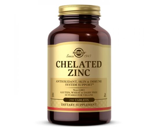 Купить Хелат цинка Chelated Zinc Mg - 250 Tab - Solgar, фото , характеристики, отзывы