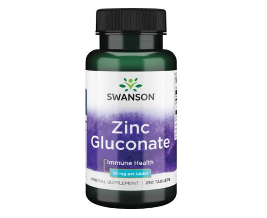 Придбати Вітамінний комплекс Zinc Gluconate 30mg - 250caps - Swanson, image , характеристики, відгуки