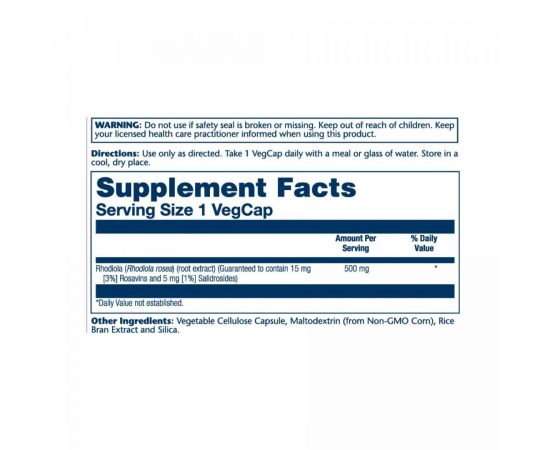 Придбати Super Rhodiola Root Extract 500mg - 60 vcaps, image , зображення 2, характеристики, відгуки