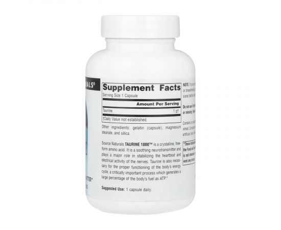 Придбати Taurine 1000™ 1000 mg - 60 caps, image , зображення 2, характеристики, відгуки