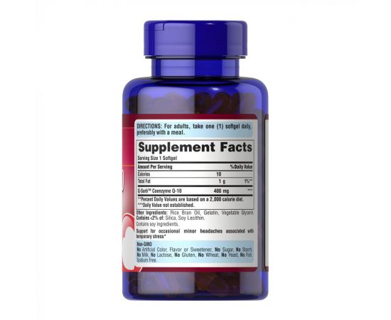 Придбати Q-SORB™ CO Q-10 400 mg - 60 Rapid Release Softgels, image , зображення 2, характеристики, відгуки