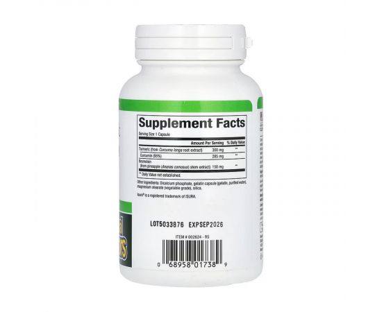 Купить Turmeric & Bromelain 450mg - 90 caps, фото , изображение 2, характеристики, отзывы