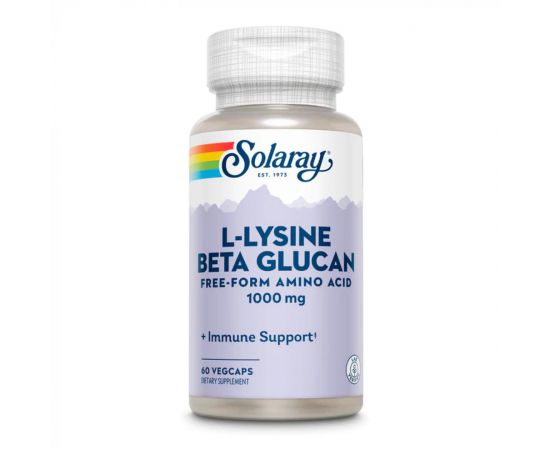 Придбати L-Lysine with Beta Glucan 1000mg - 60 vcaps, image , характеристики, відгуки