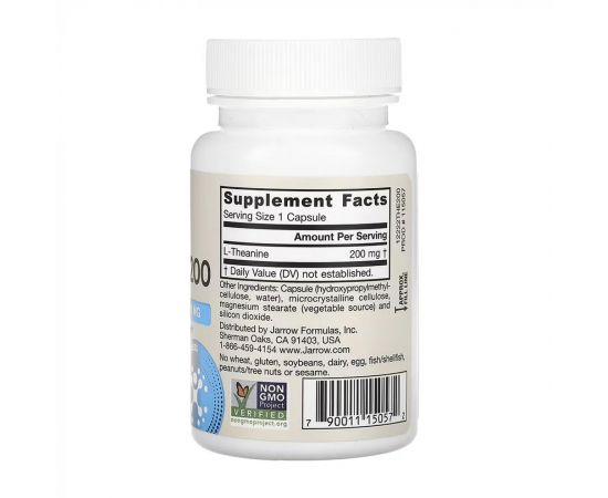 Придбати Theanine 200mg - 60 vcaps, image , зображення 2, характеристики, відгуки