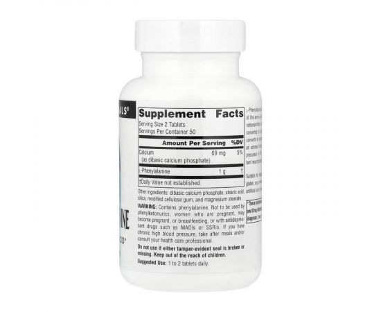 Придбати L-Phenylalanine 500mg - 100 tabs, image , зображення 2, характеристики, відгуки