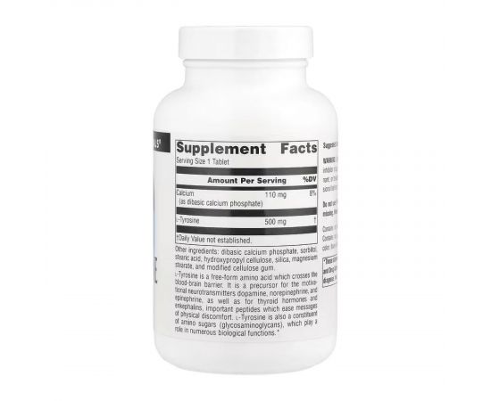 Придбати L-Tyrosine 500mg - 100 tabs, image , зображення 2, характеристики, відгуки