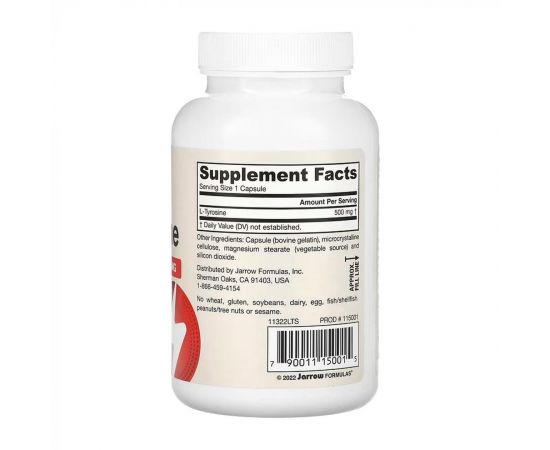 Придбати L-Tyrosine 500 mg - 100 caps, image , зображення 2, характеристики, відгуки