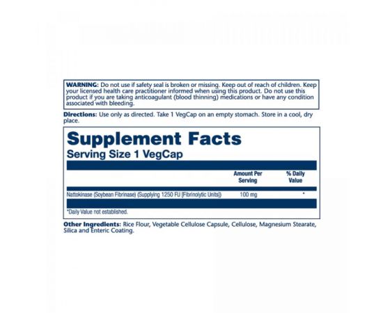 Придбати Nattokinase 100mg - 30 vcaps, image , зображення 2, характеристики, відгуки