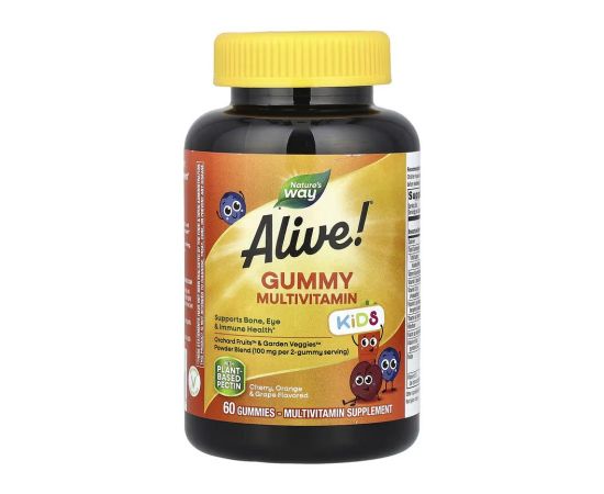 Купить Alive! Children's Gummy Multivitamin, Gluten Free, Made with Pectin - 60 gummies, фото , характеристики, отзывы