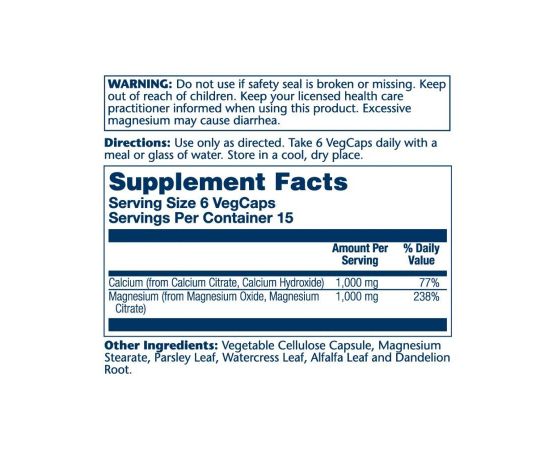Придбати Calcium & Magnesium Citrate - 90 vcaps, image , зображення 2, характеристики, відгуки