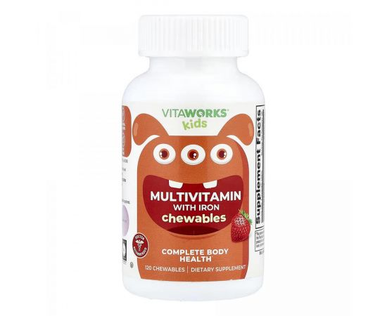 Придбати VitaWorks Kids Multivitamin with Iron - 120 chewables, image , характеристики, відгуки