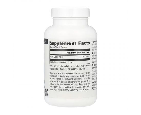 Придбати Alpha Lipoic Acid 600 mg - 120 caps, image , зображення 2, характеристики, відгуки