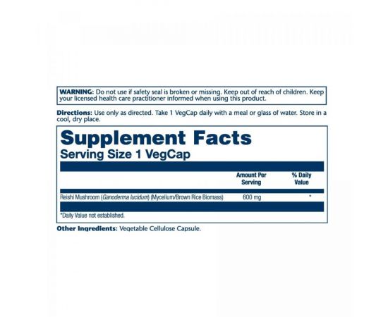 Придбати Reishi Mushroom 600mg - 100ct, image , зображення 2, характеристики, відгуки