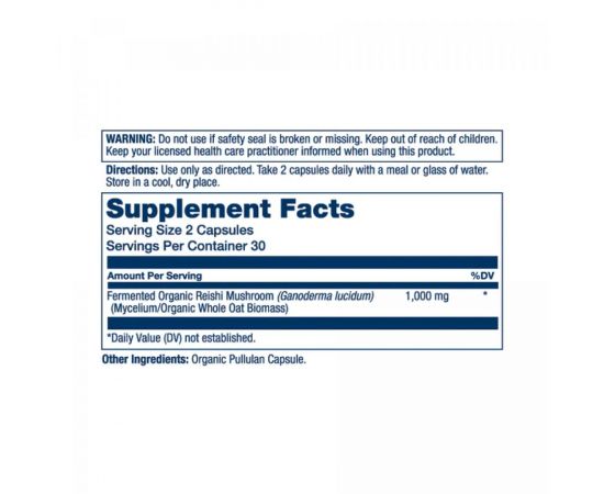 Придбати Org Grown Fermented Reishi 1000mg - 60 caps, image , зображення 2, характеристики, відгуки