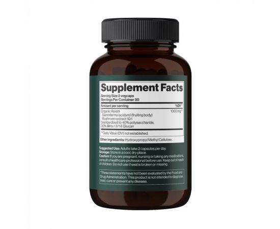 Придбати Reishi Mushroom 1000 mg - 60 vegcaps, image , зображення 2, характеристики, відгуки