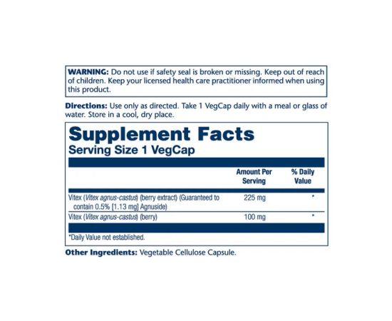 Придбати Vitex Chaste Berry Extract 225mg - 60 vcaps, image , зображення 2, характеристики, відгуки