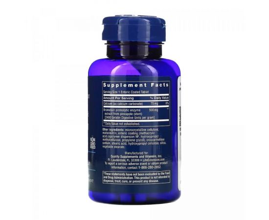 Придбати Specially-Coated Bromelain	500 mg - 60 tabs, image , зображення 2, характеристики, відгуки