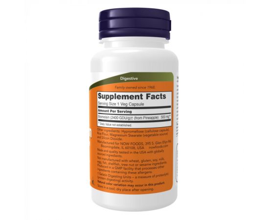 Придбати Bromelain 500mg - 60 vcaps, image , зображення 2, характеристики, відгуки