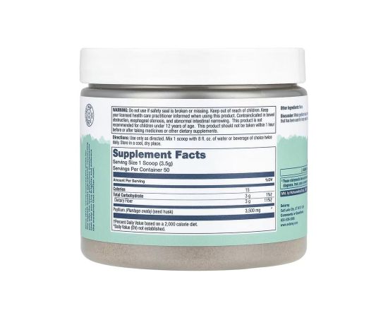 Придбати Psyllium Husk Fiber Powder - 175g Unflavored, image , зображення 2, характеристики, відгуки