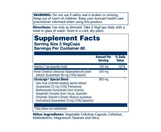 Придбати CircuLegs Circulation Support 200mg - 120 vcaps, image , зображення 2, характеристики, відгуки