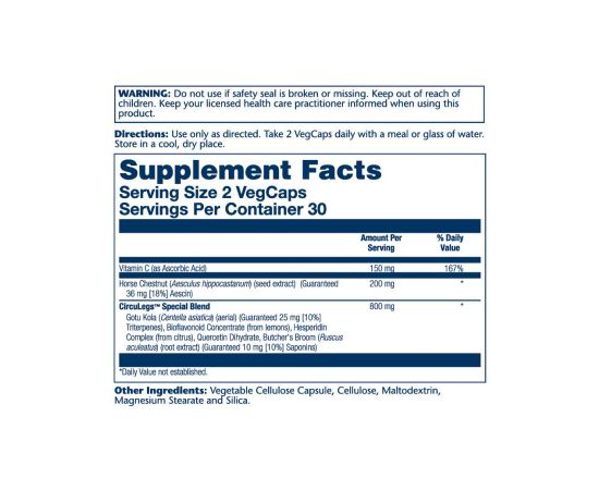 Придбати CircuLegs Circulation Support 200mg - 60 vcaps, image , зображення 2, характеристики, відгуки