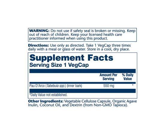 Придбати Pau D'Arco Bark 550mg - 100 vcaps, image , зображення 2, характеристики, відгуки