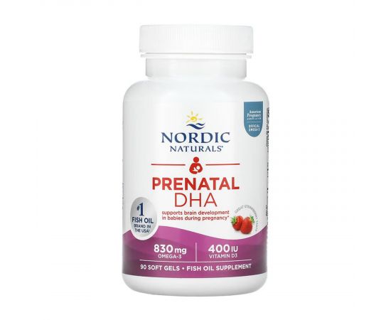 Придбати Prenatal DHA - 90 softgels Strawberry, image , зображення 3, характеристики, відгуки