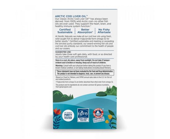 Придбати Arctic Cod Liver Oil - 90 softgels, image , зображення 4, характеристики, відгуки