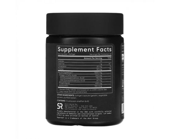 Купить Omega-3 Krill Oil 1000mg - 60 softgels, фото , изображение 2, характеристики, отзывы