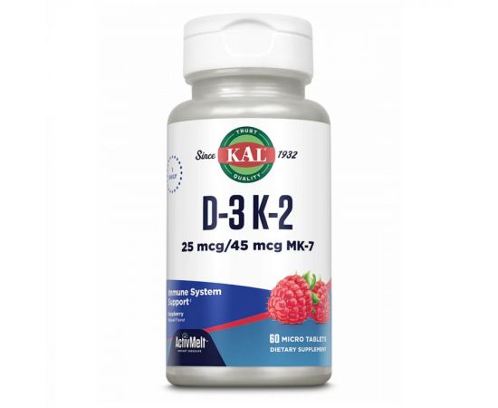 Придбати D3 & K2 25mcg - 60 tabs Raspberry, image , характеристики, відгуки