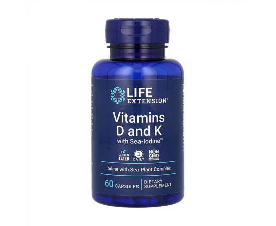 Придбати Vitamins D and K with Sea-Iodine™ - 60 caps, image , характеристики, відгуки