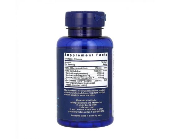 Придбати Vitamins D and K with Sea-Iodine™ - 60 caps, image , зображення 2, характеристики, відгуки