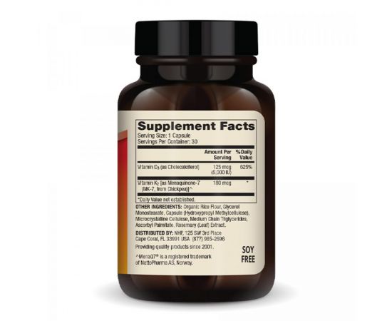 Придбати Vitamins D3 & K2 - 30 caps, image , зображення 2, характеристики, відгуки