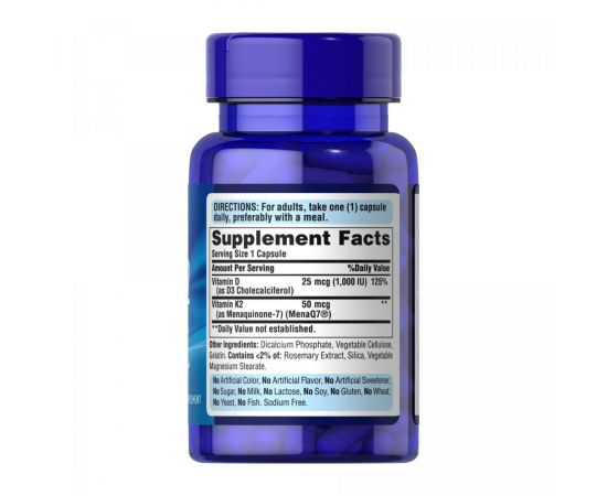 Придбати Vitamin D3 & K2 - 60 caps, image , зображення 2, характеристики, відгуки