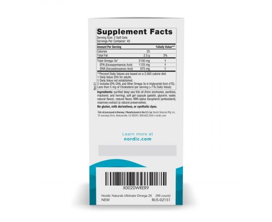 Придбати Ultimate Omega 2X - 90 softgels, image , зображення 3, характеристики, відгуки