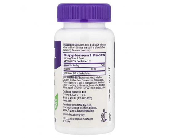 Придбати Fast Dissolve Melatonin 10mg - 60 tabs, image , зображення 2, характеристики, відгуки