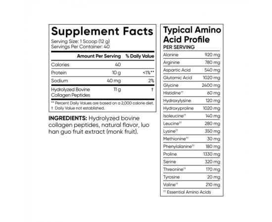 Придбати Collagen Peptides - 480g Vanilla Bean, image , зображення 2, характеристики, відгуки