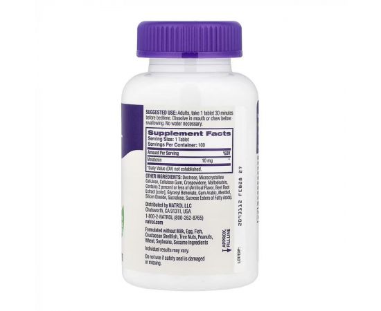 Придбати Melatonin 10mg - 100 tabs, image , зображення 2, характеристики, відгуки