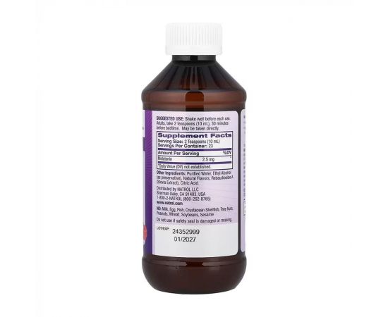 Придбати Melatonin Liquid 2.5mg - 237 ml, image , зображення 2, характеристики, відгуки