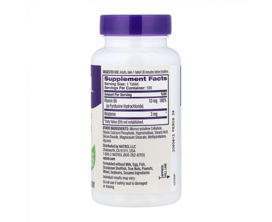 Придбати Melatonin 3mg - 100 tabs, image , зображення 2, характеристики, відгуки
