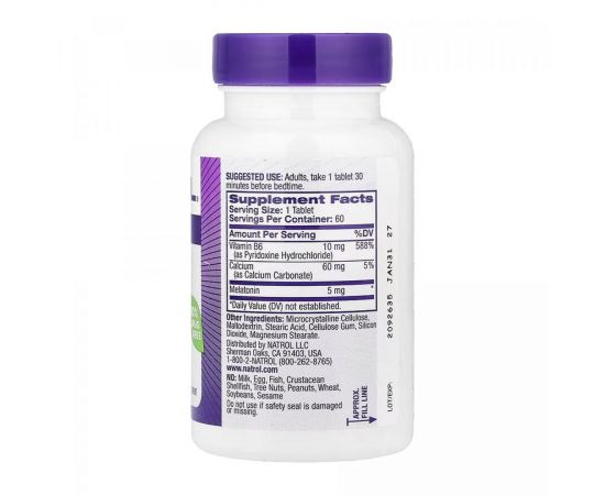 Придбати Melatonin 5mg - 60 tabs, image , зображення 2, характеристики, відгуки