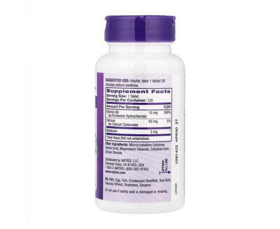 Придбати Melatonin 3mg - 120 tabs, image , зображення 2, характеристики, відгуки