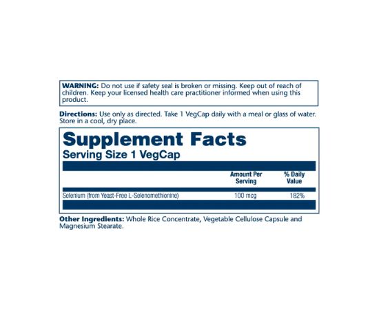 Придбати Selenium Yeast Free 100mcg - 90 vcaps, image , зображення 2, характеристики, відгуки