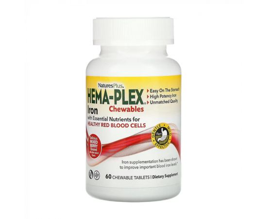 Придбати Hema-Plex - 60 chewable tabs, image , характеристики, відгуки
