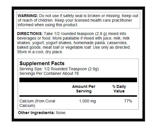 Придбати Coral Calcium Powder 1000mg - 8oz, image , зображення 2, характеристики, відгуки