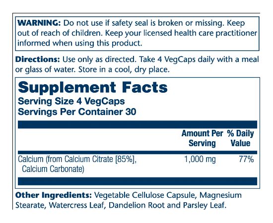 Придбати Calcium Citrate 1000mg - 120 vcaps, image , зображення 2, характеристики, відгуки